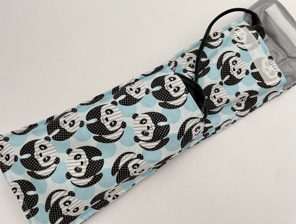 Curling Iron Holder , Curling Iron Case, Flat Iron Holder, Flat Iron Case, Travel Flat Iron Sleeve, Curling Iron Cover - Panda Bear Blue