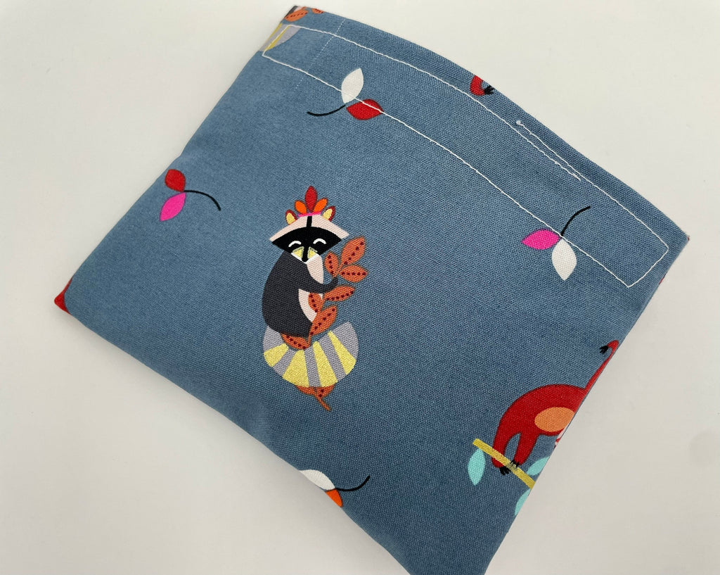 Reusable Snack Bag, Reusable Baggie, Animal Snack Bag, Fabric Snack Bag, Reusable Fabric Snack Bag - Sloth Raccoon