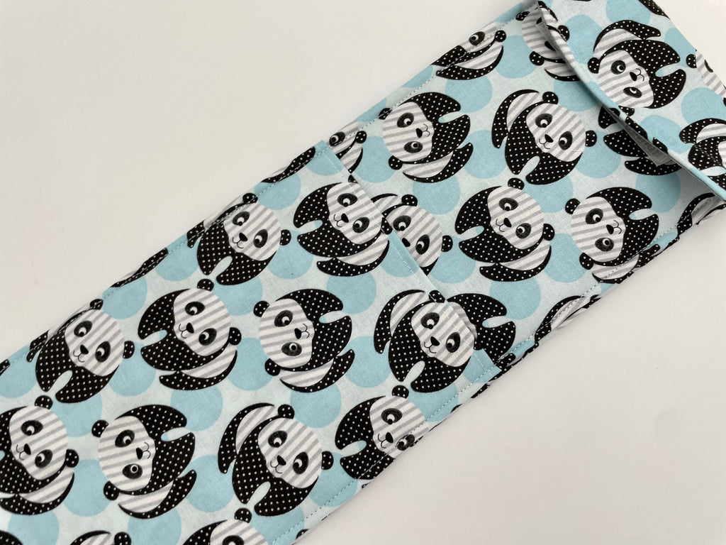 Curling Iron Holder , Curling Iron Case, Flat Iron Holder, Flat Iron Case, Travel Flat Iron Sleeve, Curling Iron Cover - Panda Bear Blue