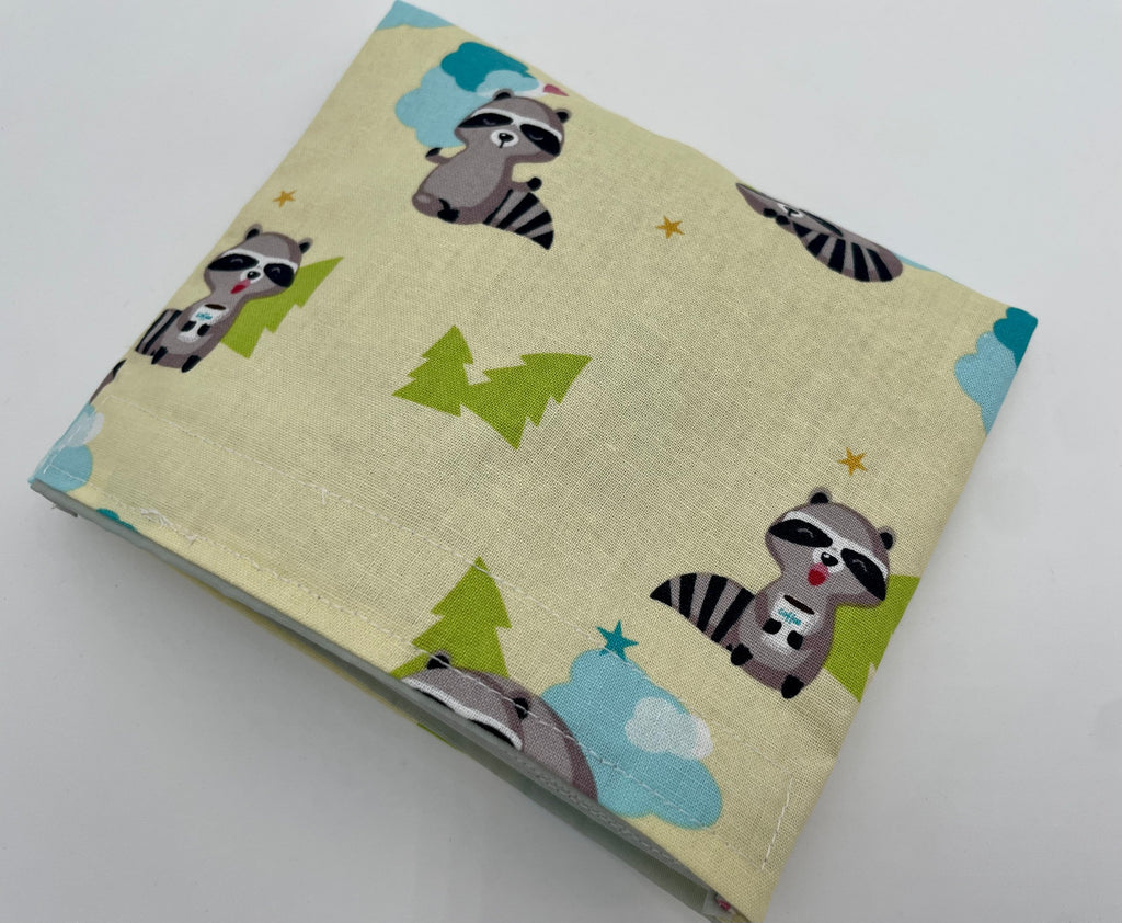 Reusable Snack Bag, Reusable Baggie, Lady Bug Console Snack Bag, Fabric Snack Bag, Reusable Fabric Snack Bag - Raccoon Yellow