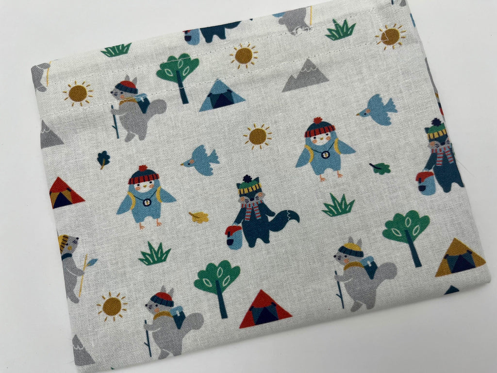 Reusable Snack Bag, Reusable Baggie, Animal Snack Bag, Fabric Snack Bag, Reusable Fabric Snack Bag - Animals Hiking