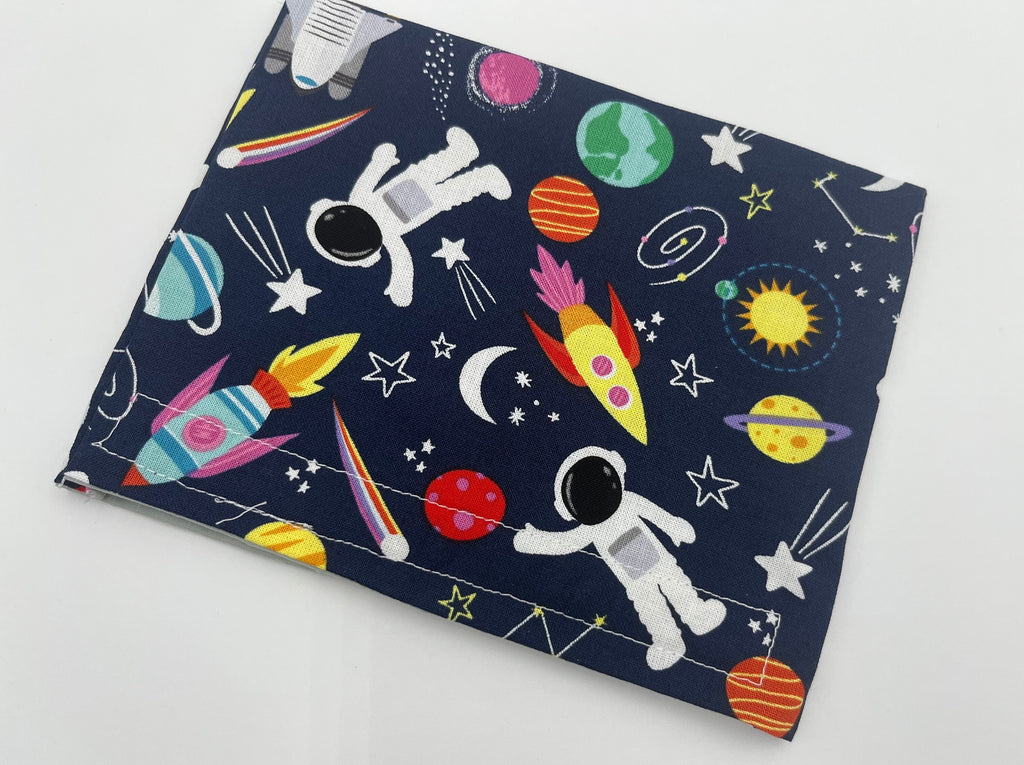 Reusable Snack Bag, Unicorn Reusable Baggie, Unicorn Snack Bag, Fabric Snack Bag, Reusable Fabric Snack Bag - Space Rainbow Astronaut