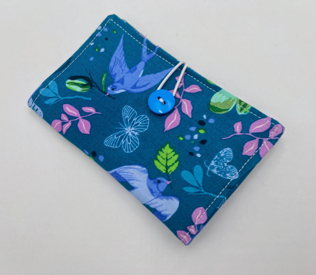 Tea Wallet, Tea Bag Holder, Tea Bag Wallet, Teabag Wallet, Teabag Holder, Tea Bag Cozy - Anew Birds Teal Blue