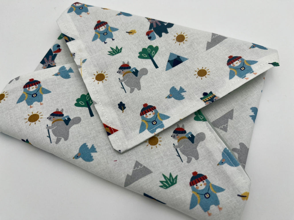 Reusable Sandwich Bag, Sandwich Wrap , Reusable Sandwich Mat, Sandwich Holder - Animals Hiking