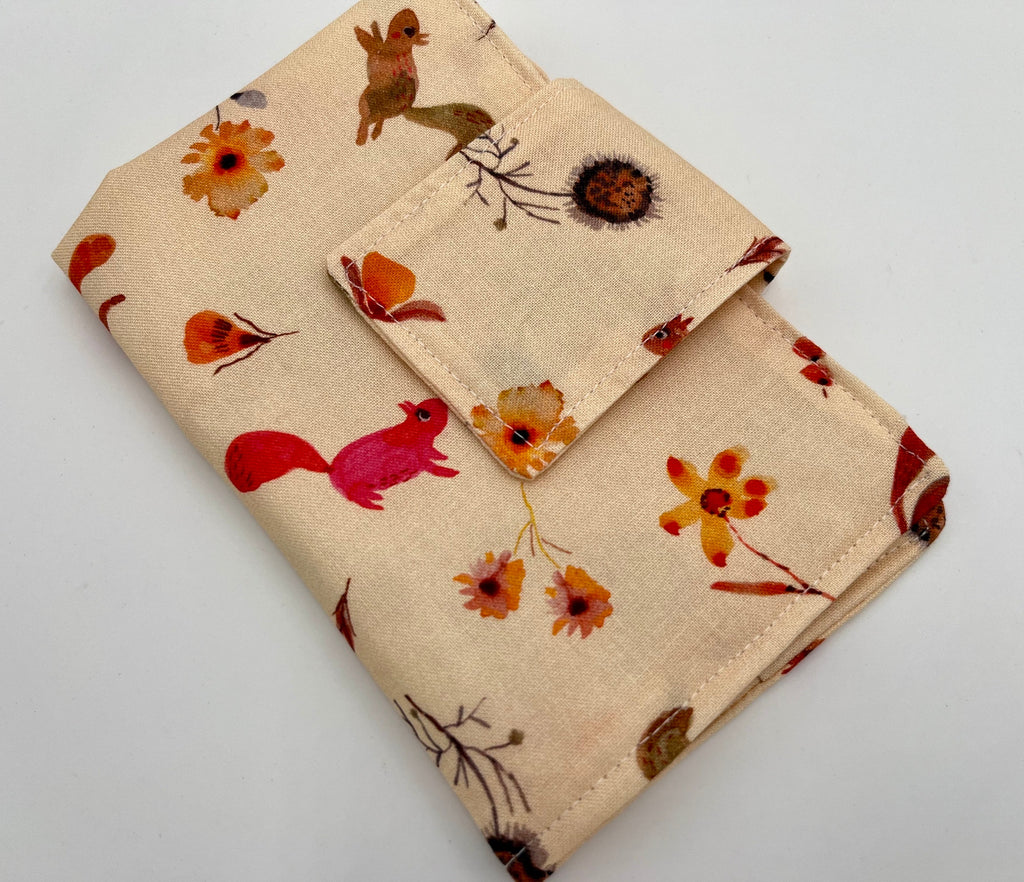 Privacy Pouch, Cream Tampon Case, Sanitary Pad Case, Pad Holder, Tampon Bag, Tampon Holder - Squirrels Autumn