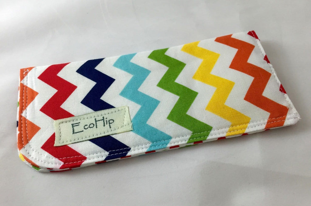 Rainbow Reading Glasses Cover, Chevron Sunglasses Pouch, Soft Padded Eyeglass Sleeve - EcoHip Custom Designs