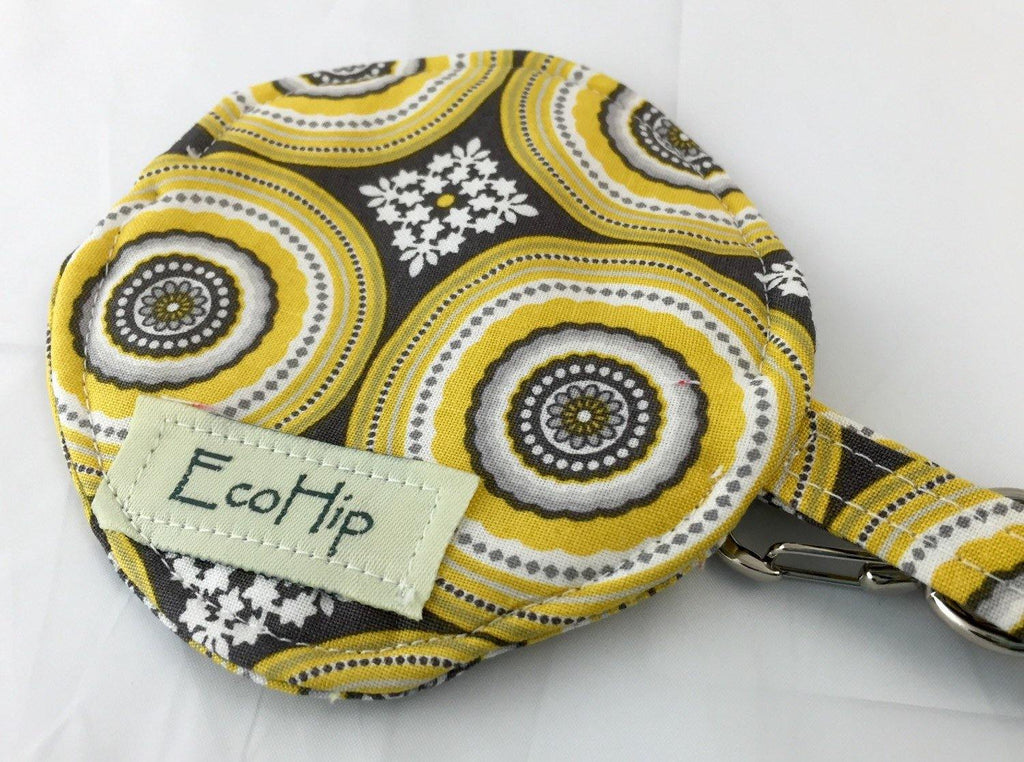 Ear Bud Pouch - Lens Cap Holder - Pacifier Pouch - Ear Bud Case - Paci Pod - Riley Blake Parisian Medallions Yellow