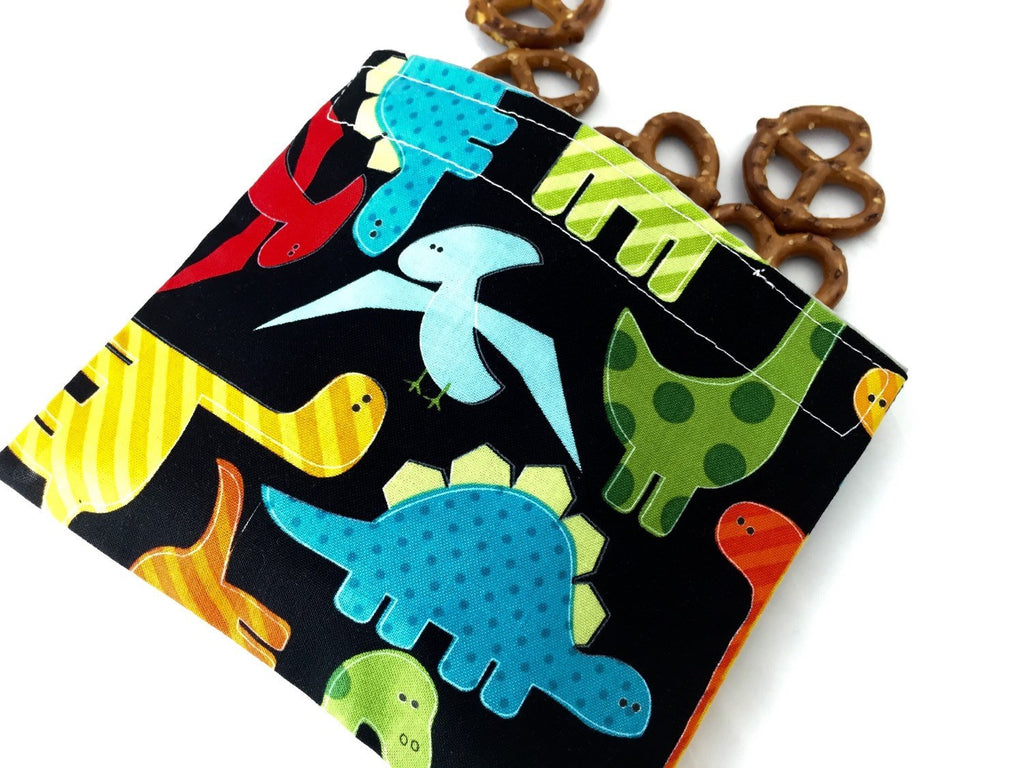 Dinosaur Snack Bag, Eco-Friendly Snack Baggie for Boy's School Lunch - EcoHip Custom Designs