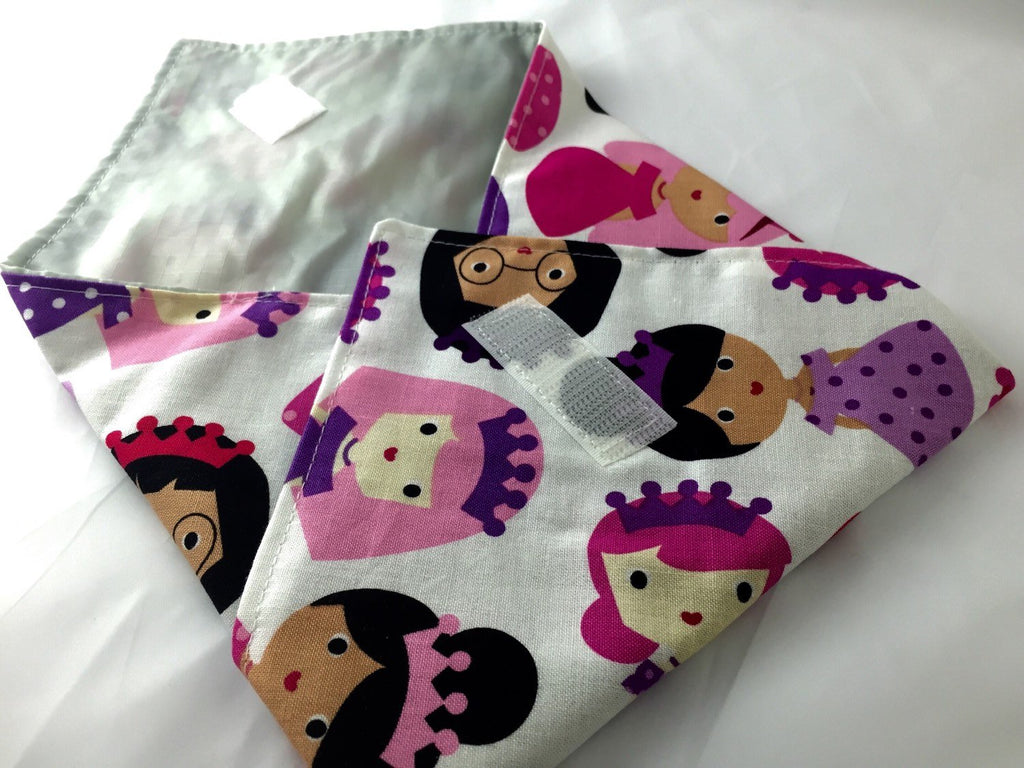 Princess Sandwich Mat, Pink Reusable Sandwich Bag, Eco-Friendly Napkin - EcoHip Custom Designs