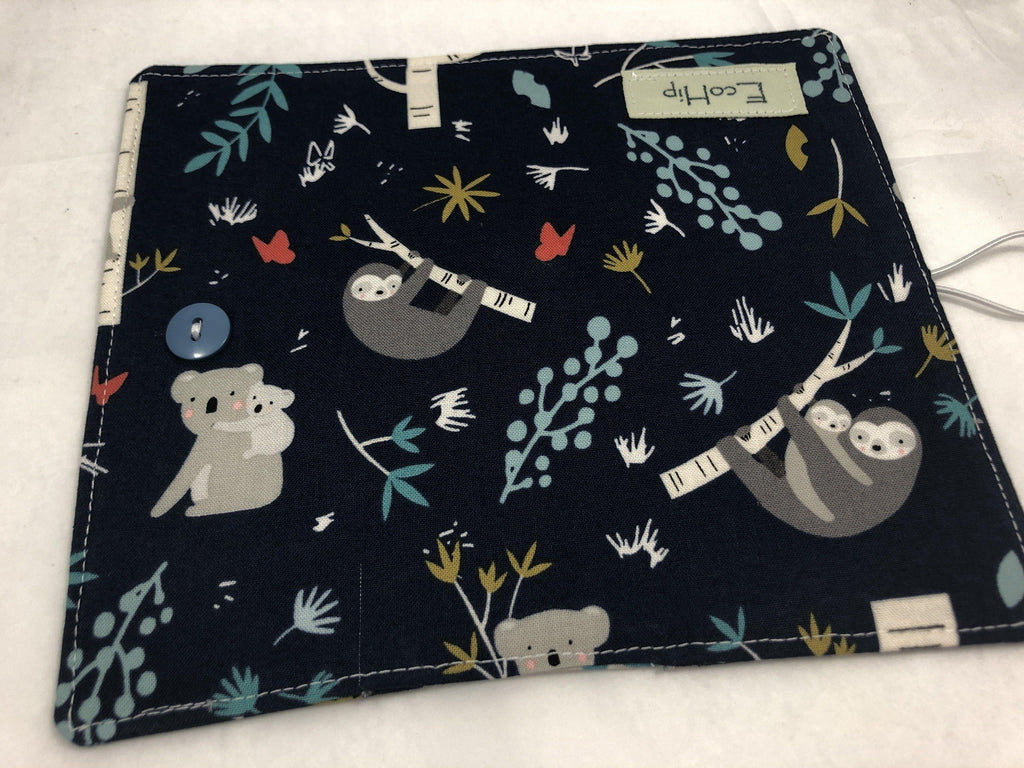 Koala Checkbook Cover, Women’s Duplicate Check Book, Pen Holder, Purse Accessory, Blue - EcoHip Custom Designs