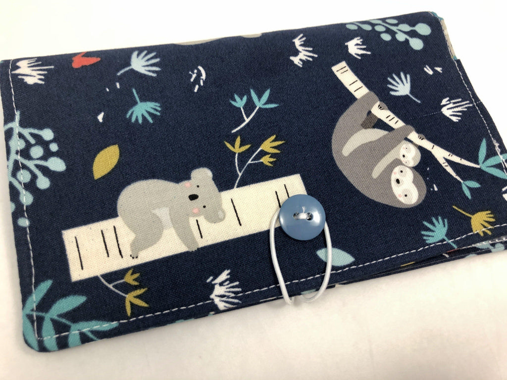 Koala Checkbook Cover, Women’s Duplicate Check Book, Pen Holder, Purse Accessory, Blue - EcoHip Custom Designs