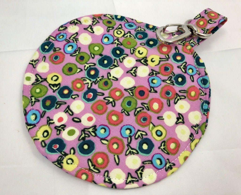 Pink Earphone Case, Earbud Case, Pacifier Pouch, Teacher's Gift, Dots - EcoHip Custom Designs