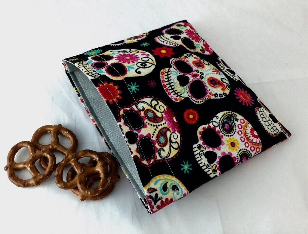 Sugar Skull Snack Bag, School Snack, Day of the Dead Lunch - EcoHip Custom Designs